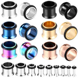 2Pcs Surgical Steel Ear Plugs Gauges Earrings