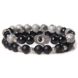 Distance Beaded Bracelet Natural Stone Strand Bracelets for Couple