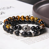Distance Beaded Bracelet Natural Stone Strand Bracelets for Couple