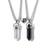 Magnetic Couple Necklaces, Stone Pendulum Pendant, Friendship Gift