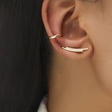 2Pcs CZ Cartilage Leaf Earrings Clips Set for Women