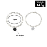 Couples Pendant Bracelet Set: I Love You Cuba Chain Charm