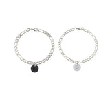 Couples Pendant Bracelet Set: I Love You Cuba Chain Charm