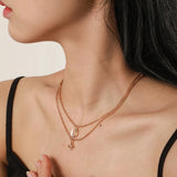2Pcs Butterfly Pendant Necklace Set Light Temperament Collarbone Chain