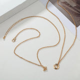 2Pcs Butterfly Pendant Necklace Set Light Temperament Collarbone Chain