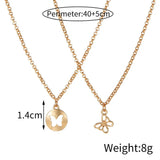 2Pcs Butterfly Pendant Necklace Set Light Temperament Collarbone Chain