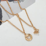 2Pcs Butterfly Pendant Necklace Set Light Temperament Collarbone Chain