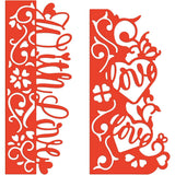 2Pcs Love Edge Border Metal Cutting Dies for Scrapbooking Wedding Cards DIY