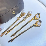 2Pcs Natural Freshwater Pearl Barrettes Hair Jewelry
