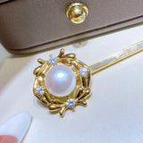 2Pcs Natural Freshwater Pearl Barrettes Hair Jewelry