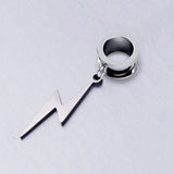 2Pcs Stainless Steel Ear Tunnel Ear Plug Lightning Ear Gauges Flesh Piercing