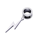 2Pcs Stainless Steel Ear Tunnel Ear Plug Lightning Ear Gauges Flesh Piercing