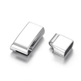2Pcs Stainless Steel Magnetic Clasps 12*6mm Flat Hole DIY Jewelry Making
