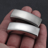 2Pcs Stainless Steel Slider Bead Curved High Polished Slide Charms