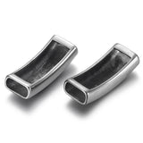 2Pcs Stainless Steel Slider Bead Curved High Polished Slide Charms