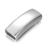 2Pcs Stainless Steel Slider Bead Curved High Polished Slide Charms