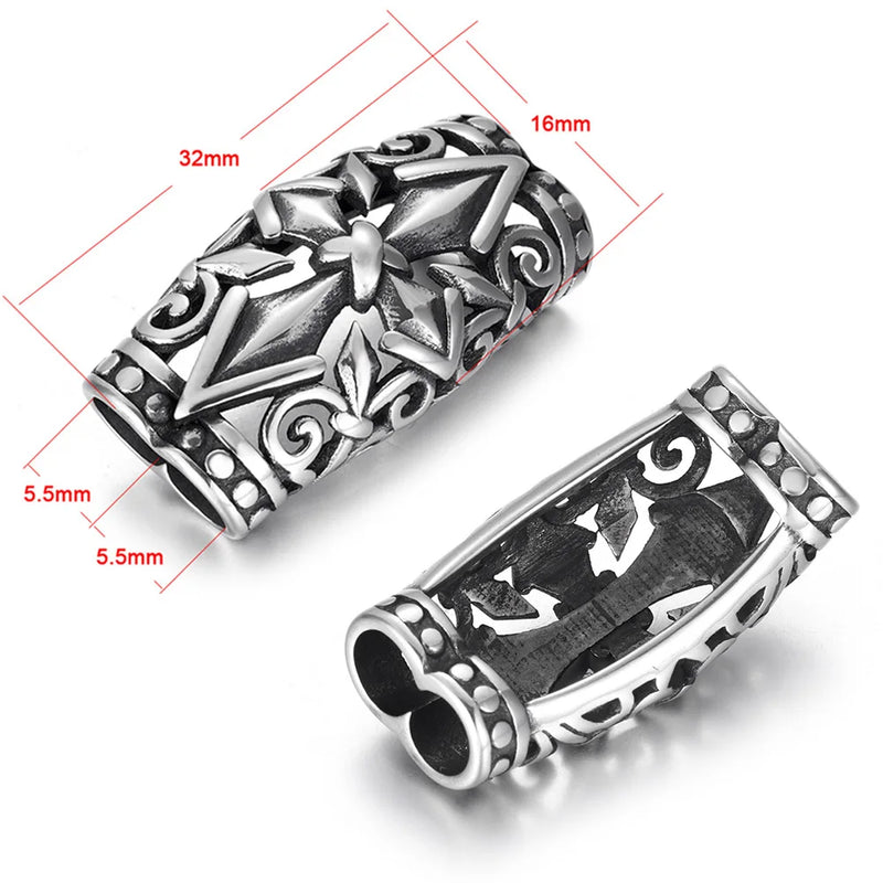 2pcs Stainless Steel Slider Bead Arrows Charms for Men Jewelry Making