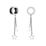 Sun Moon Dangle Stainless Steel Ear Tunnel Plugs Body Piercing