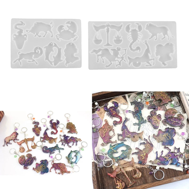 12 Constellations Resin Molds for Jewelry Making