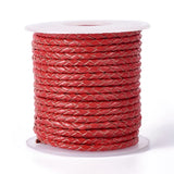 Braided Cowhide Leather Cords 3.3mm for Jewelry Making, 10yards/roll
