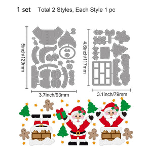 22Pcs Santa Claus Cutting Dies for DIY Scrapbooking Metal Christmas Chimney