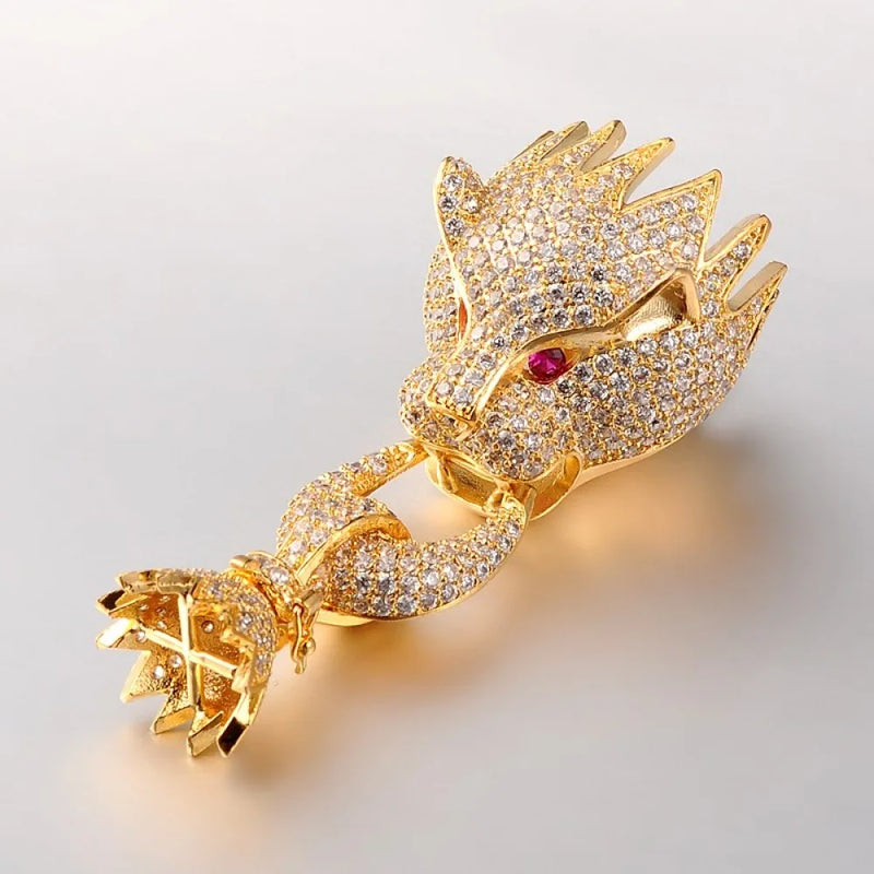 Brass Micro Pave Cubic Zirconia Fold Over Clasps Leopard Shape