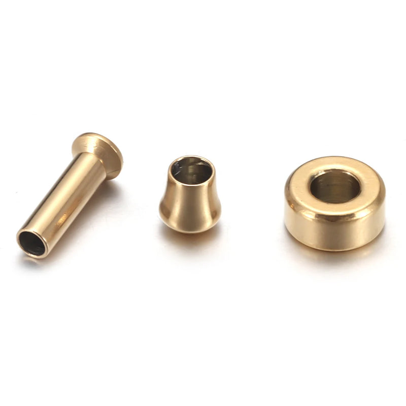 Stainless Steel 18K Fastener Clasp End Cap Spacer Beads for Bracelet Jewelry
