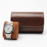 2Slot Travel Watch Case Wristwatch Organizer by Leather