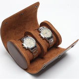 2Slot Travel Watch Case Wristwatch Organizer by Leather
