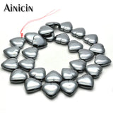 Hematite 15x15mm Heart Shape Bead Strand - Jewelry Making Findings