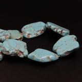 2 Turquoise Slab Slice Beads, Raw Magnesite Howlite Nugget Pendant
