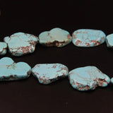 2 Turquoise Slab Slice Beads, Raw Magnesite Howlite Nugget Pendant