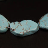 2 Turquoise Slab Slice Beads, Raw Magnesite Howlite Nugget Pendant