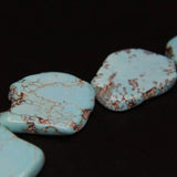 2 Turquoise Slab Slice Beads, Raw Magnesite Howlite Nugget Pendant