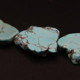 2 Turquoise Slab Slice Beads, Raw Magnesite Howlite Nugget Pendant