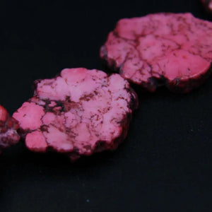 2 Natural Raw Turquoises Nugget Beads, Pink Howlite Magnesite Pendant Necklace