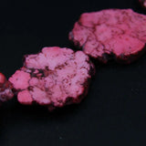 2 Natural Raw Turquoises Nugget Beads, Pink Howlite Magnesite Pendant Necklace