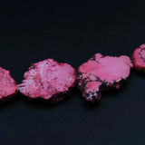 2 Natural Raw Turquoises Nugget Beads, Pink Howlite Magnesite Pendant Necklace