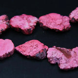 2 Natural Raw Turquoises Nugget Beads, Pink Howlite Magnesite Pendant Necklace