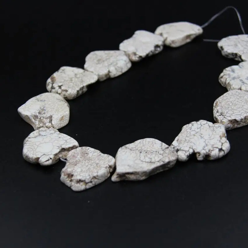 2 Pcs Natural Howlite Turquoise Slab Slice Beads