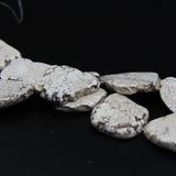 2 Pcs Natural Howlite Turquoise Slab Slice Beads