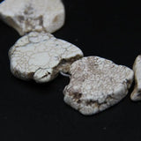 2 Pcs Natural Howlite Turquoise Slab Slice Beads
