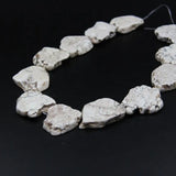 2 Pcs Natural Howlite Turquoise Slab Slice Beads