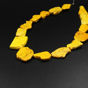 Natural Yellow Turquoise Slab Nugget Beads, Pendant Necklace Jewelry