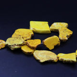 Natural Yellow Turquoise Slab Nugget Beads, Pendant Necklace Jewelry