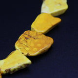 Natural Yellow Turquoise Slab Nugget Beads, Pendant Necklace Jewelry