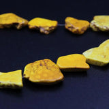 Natural Yellow Turquoise Slab Nugget Beads, Pendant Necklace Jewelry