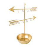 2Tier Arrow T-bar Jewelry Organizer Tower Decorative Holder