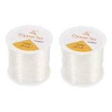 2X 1mm Clear Bead Cord Crystal Elastic Stretchy Bracelet String