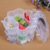 3-Tier Clear Plastic Stackable Organiser Storage Box Container - Clear